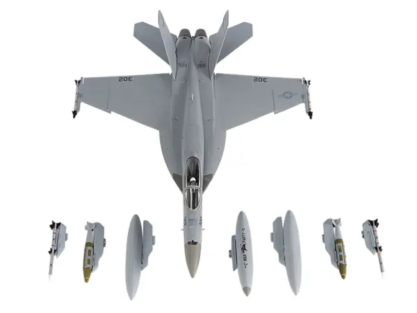 Boeing F/A-18E Super Hornet Aircraft "VFA-87 Golden Warriors USS George H. W. Bush" (2017) United States Navy 1/72 Diecast Model by JC Wings #5