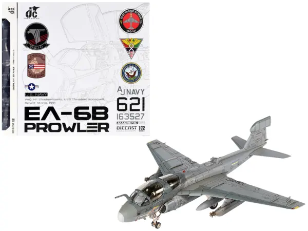 Grumman EA-6B Prowler Attack Aircraft "VAQ-141 Shadowhawks Desert Storm" (1991) United States Navy 1/72 Diecast Model by JC Wings #1