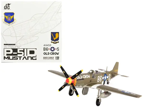 North American P-51D Mustang Fighter Aircraft "Captain Clarence E. Anderson 363rd FS 357th FG Old Crow" (1944) United States Air Force 1/72 Diecast Model by JC Wings #1