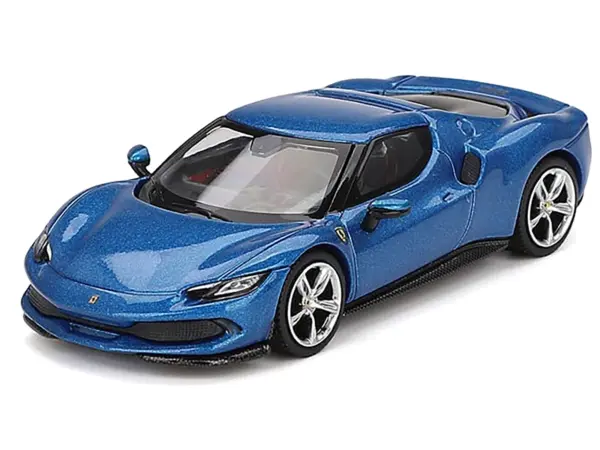 Ferrari 296 GTB Blue Corsa 1/64 Diecast Model Car by BBR #2