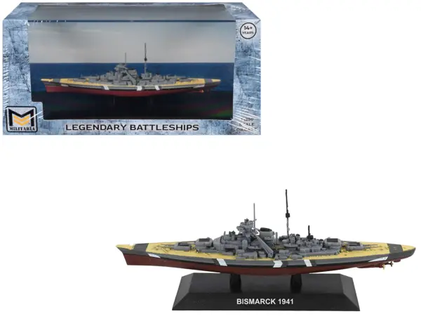 Bismarck Battleship "German Navy" (1941) "Legendary Battleships" Series 1/1250 Diecast Model by Militaria Die Cast #1