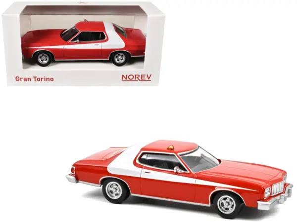 1975 Ford Gran Torino Red with White Graphics 1/43 Diecast Model Car by Norev #1