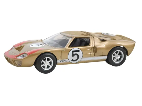 1966 Ford GT40 MKII #5 Kandy Gold Metallic with White Stripes and Red Graphics 1/43 Diecast Model Car by Norev #2