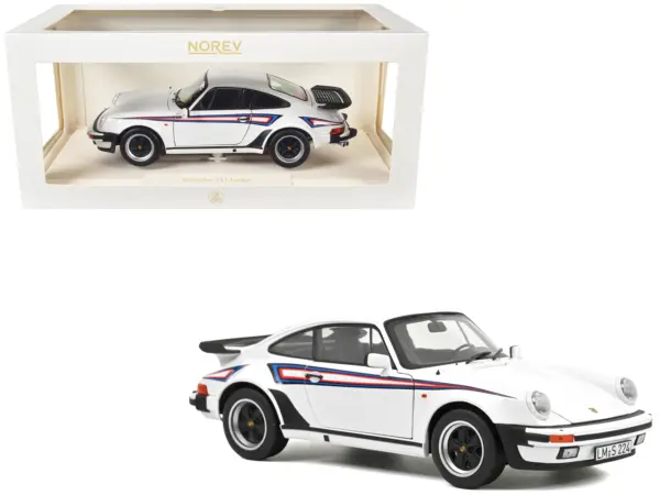1980 Porsche 911 Turbo 3.3 White with Blue and Red Graphics 1/18 Diecast Model Car by Norev #1