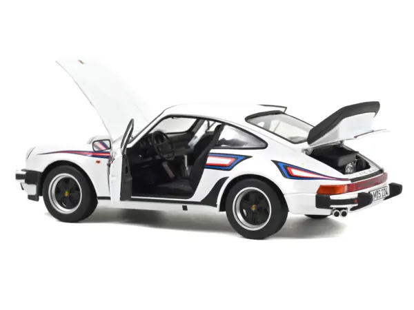 1980 Porsche 911 Turbo 3.3 White with Blue and Red Graphics 1/18 Diecast Model Car by Norev #2