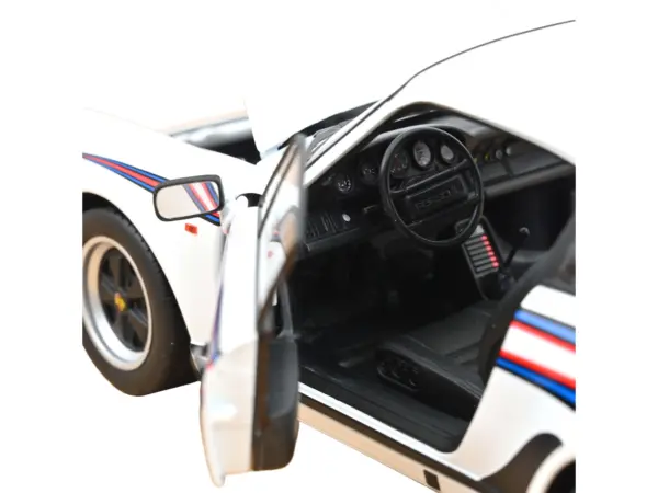 1980 Porsche 911 Turbo 3.3 White with Blue and Red Graphics 1/18 Diecast Model Car by Norev #3