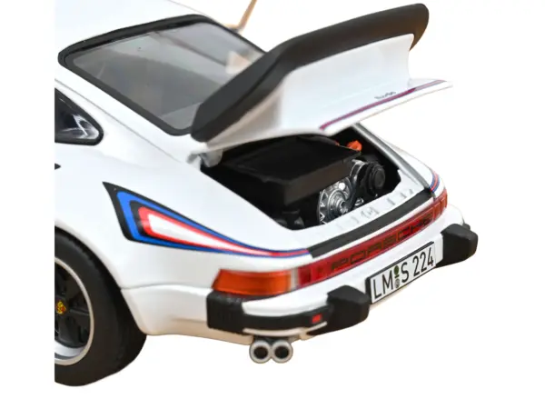 1980 Porsche 911 Turbo 3.3 White with Blue and Red Graphics 1/18 Diecast Model Car by Norev #4