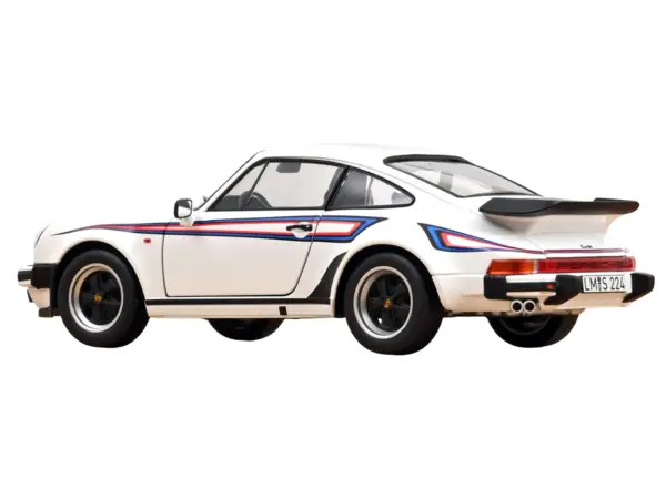 1980 Porsche 911 Turbo 3.3 White with Blue and Red Graphics 1/18 Diecast Model Car by Norev #5