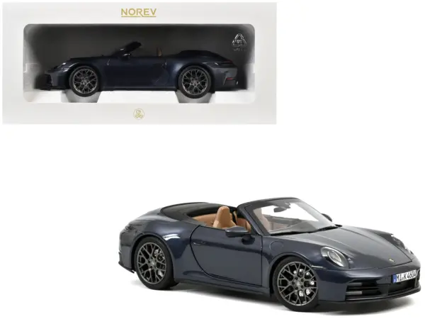 2024 Porsche 911 Carrera S Cabriolet Yachting Blue Metallic 1/18 Diecast Model Car by Norev #1