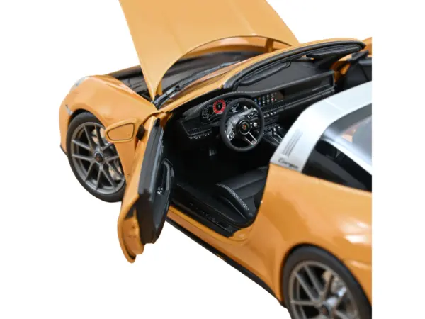 2024 Porsche 911 Targa Bahama Yellow with Black Stripes 1/18 Diecast Model Car by Norev #4