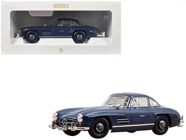 1954 Mercedes-Benz 300 SL Blue 1/18 Diecast Model Car by Norev #1