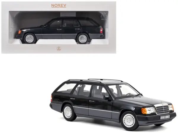 1990 Mercedes-Benz 300 DT-Model S124 Blue Black Metallic 1/18 Diecast Model Car by Norev #1