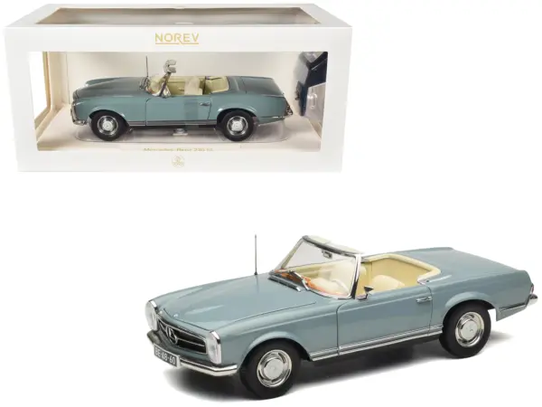 1963 Mercedes-Benz 230 SEL Horizon Blue with Cream Interior 1/18 Diecast Model Car by Norev #1