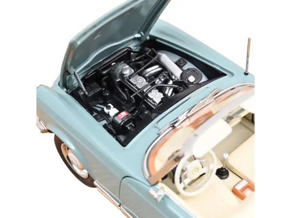 1963 Mercedes-Benz 230 SEL Horizon Blue with Cream Interior 1/18 Diecast Model Car by Norev #3
