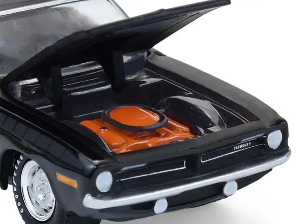 1970 Plymouth 'Cuda AAR Black with Gray Stripes "Barrett-Jackson" Series 16 1/64 Diecast Model Car by Greenlight #2