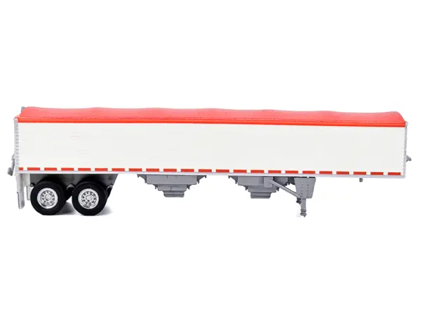 Covered Grain Trailer White with Red Tarp 1/87 (HO) Plastic Model Car by HO Logistics #2