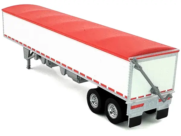 Covered Grain Trailer White with Red Tarp 1/87 (HO) Plastic Model Car by HO Logistics #3