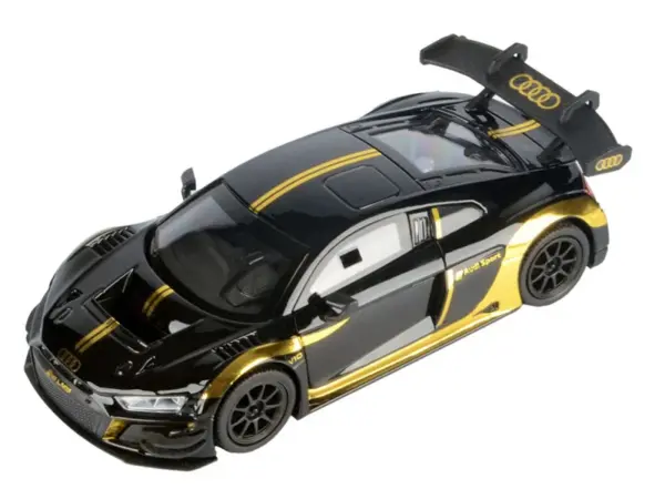 Audi R8 LMS GT3 Black with Gold Stripes and Graphics "Midnight Eclipse" Series 1/24 Diecast Model Car by Motormax #3