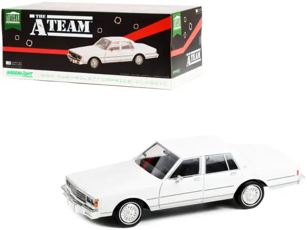 1980 Chevrolet Caprice Classic White "The A-Team" (1983-1987) TV Series "Artisan Collection" 1/18 Diecast Model Car by Greenlight #1