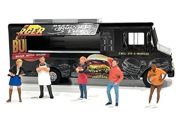 Food Truck "The Burger Truck" Black with Graphics 1/64 Diecast Model by American Diorama #2