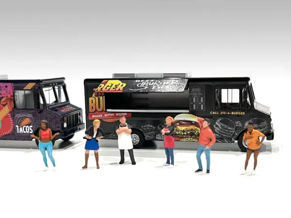 Food Truck "The Burger Truck" Black with Graphics 1/64 Diecast Model by American Diorama #4