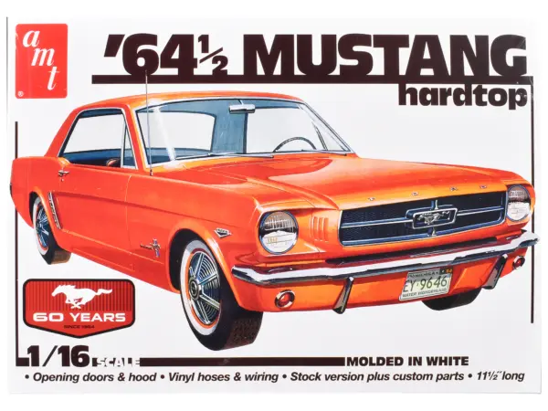 Skill 3 Model Kit 1964 1/2 Ford Mustang Coupe 60th Anniversary 1/16 Scale Model by AMT #1