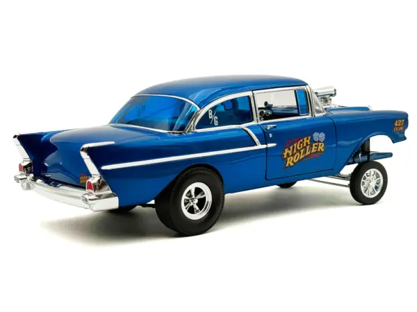 1957 Chevrolet 150 Gasser "High Roller" Blue Metallic Limited Edition to 300 pieces Worldwide 1/18 Diecast Model Car by ACME #4