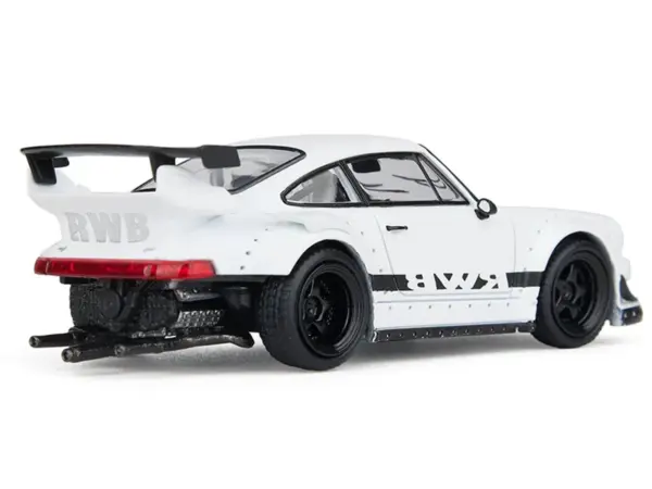 RWB 930 Matt White with Black Stripes 1/64 Diecast Model Car by Model Model #3