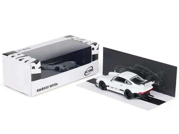 RWB 930 Matt White with Black Stripes 1/64 Diecast Model Car by Model Model #5