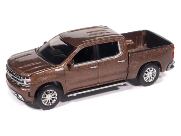 2019 Chevrolet Silverado High Country Pickup Truck Oakwood Brown Metallic "Muscle Trucks" Series 1/64 Diecast Model Car by Auto World #2