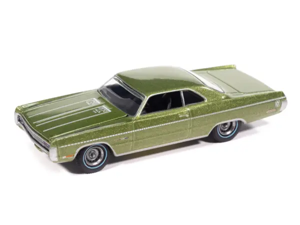 1971 Plymouth Sport Fury GT Amber Sherwood Green Metallic with White Graphics "Vintage Muscle" Series 1/64 Diecast Model Car by Auto World #2