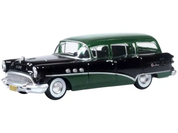 1954 Buick Century Estate Wagon Baffin Green and Carlsbad Black 1/87 (HO) Scale Diecast Model Car by Oxford Diecast #2