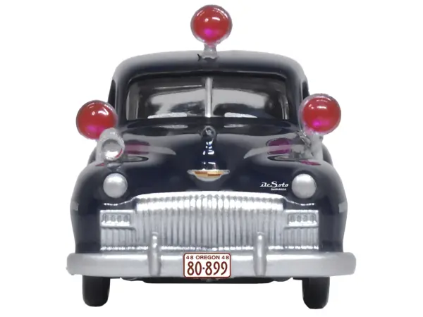 1946 DeSoto Suburban Ambulance Dark Blue "Junction City Ambulance" 1/87 (HO) Scale Diecast Model Car by Oxford Diecast #4