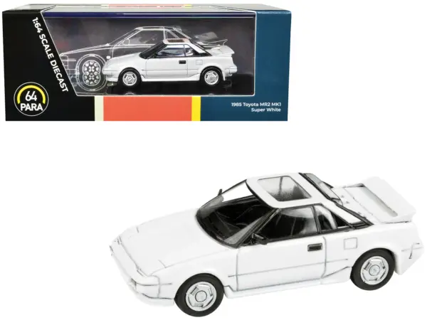 1985 Toyota MR2 MK1 Super White with Sunroof 1/64 Diecast Model Car by Paragon Models #1