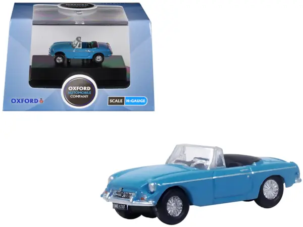 MG MGB Roadster RHD (Right Hand Drive) Iris Blue 1/148 (N) Scale Diecast Model Car by Oxford Diecast #1