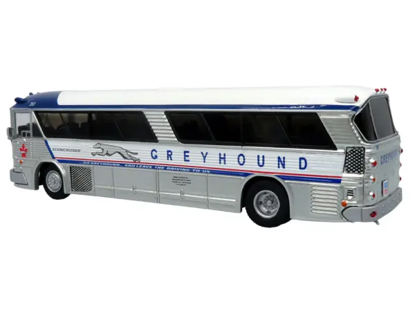 1964 MCI MC-5A Coach Bus "Greyhound Canada" White with Blue Stripes "Vintage Bus & Motorcoach Collection" Limited Edition to 504 pieces Worldwide 1/87 (HO) Diecast Model by Iconic Replicas #3
