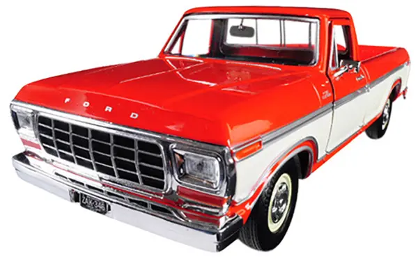 1979 Ford F-150 Custom Pickup Truck Orange and Cream 1/24 Diecast Model Car by Motormax #2