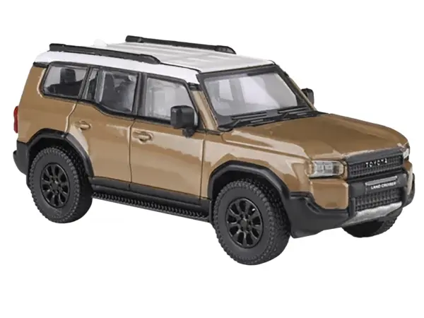 2024 Toyota Land Cruiser 250 Prado Trail Dust Beige with White Top 1/64 Diecast Model Car by Paragon Models #2
