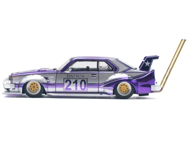 Skyline C210 Kaido Racer "Bosozoku Style" RHD (Right Hand Drive) #210 Purple and Silver 1/64 Diecast Model Car by Pop Race #3