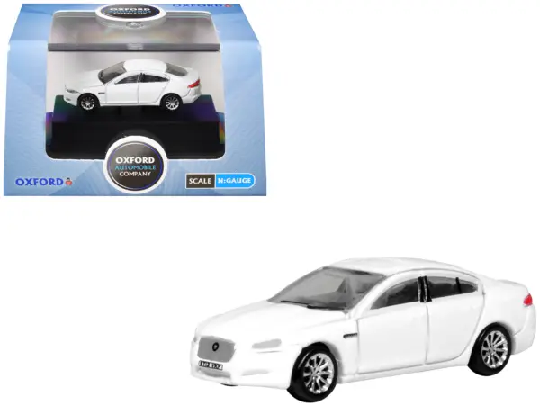 Jaguar XF RHD (Right Hand Drive) Polaris White 1/148 (N) Scale Diecast Model Car by Oxford Diecast #1