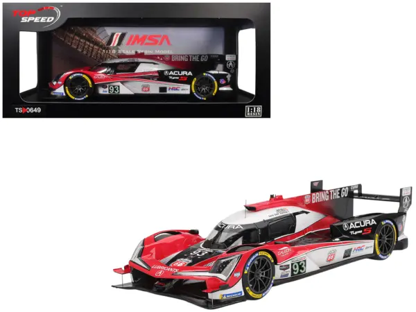 Acura ARX-06 #93 Alex Palou - Renger van der Zande - Nick Yelloly "Acura Meyer Shank Racing" 3rd Place GTP IMSA "12 Hours of Sebring" (2025) 1/18 Model Car by Top Speed #1