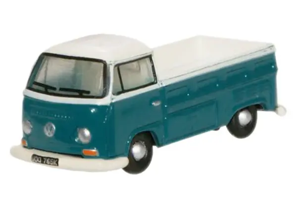 Volkswagen T2 Pickup Truck Emerald Green and Arkona White 1/148 (N) Scale Diecast Model Car by Oxford Diecast #2