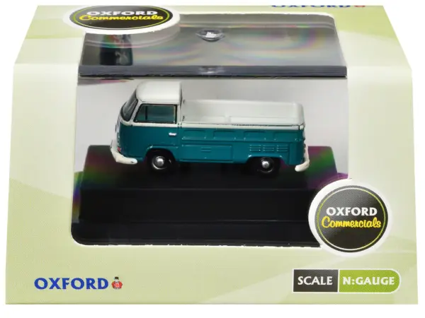 Volkswagen T2 Pickup Truck Emerald Green and Arkona White 1/148 (N) Scale Diecast Model Car by Oxford Diecast #3