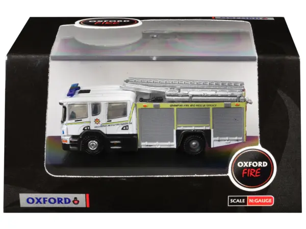 Scania Pump Ladder Fire Engine "Grampian Fire and Rescue" White with Yellow Stripes 1/148 (N) Scale Diecast Model Car by Oxford Diecast #3
