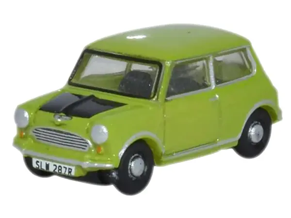 Mini Cooper Lime Green with Matt Black Hood 1/148 (N) Scale Diecast Model Car by Oxford Diecast #2