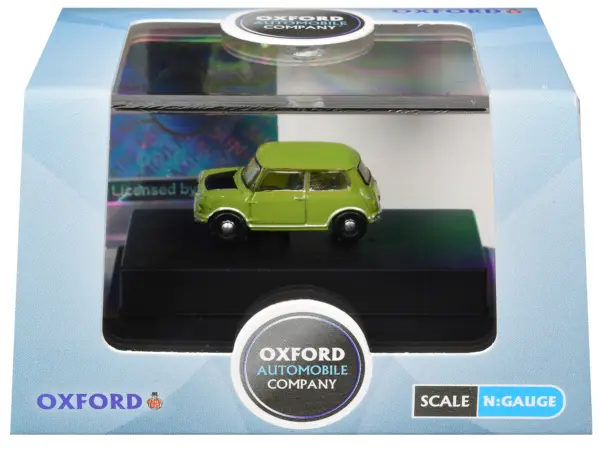 Mini Cooper Lime Green with Matt Black Hood 1/148 (N) Scale Diecast Model Car by Oxford Diecast #3