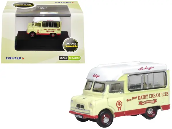Bedford CA Ice Cream Van "Hockings Dairy Cream Ice" Cream with White Top 1/148 (N) Scale Diecast Model Car by Oxford Diecast #1