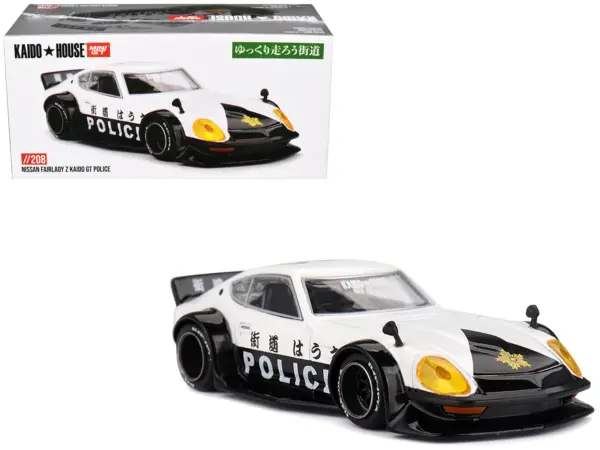 Nissan Fairlady Z RHD (Right Hand Drive) "Kaido GT Police" Black and White (Designed by Jun Imai) "Kaido House" 1/64 Diecast Model Car by Mini GT #1