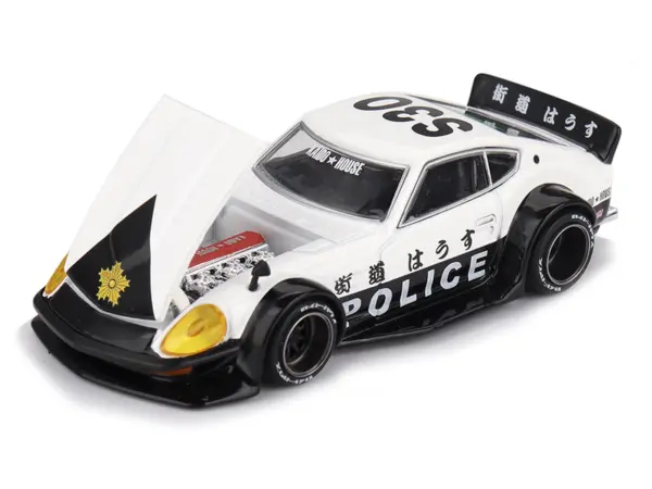 Nissan Fairlady Z RHD (Right Hand Drive) "Kaido GT Police" Black and White (Designed by Jun Imai) "Kaido House" 1/64 Diecast Model Car by Mini GT #2