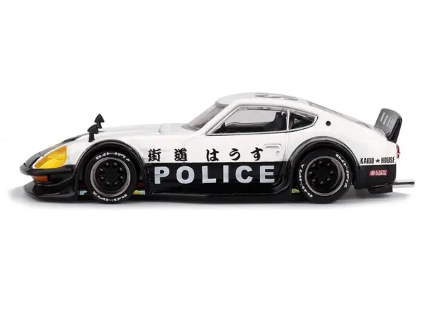 Nissan Fairlady Z RHD (Right Hand Drive) "Kaido GT Police" Black and White (Designed by Jun Imai) "Kaido House" 1/64 Diecast Model Car by Mini GT #3